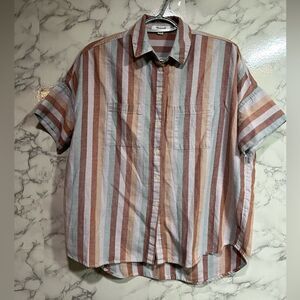 Madewell flannel courier shirt - sunrise stripe XS